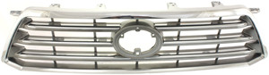 Grille for Toyota Highlander 2008-2010, Silver Shell/Black Insert, Sport Model, Replacement