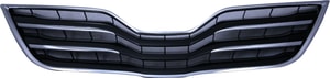 Chrome Shell with Painted Black Insert Grille for 2010-2011 Toyota Camry XLE Model, Specifically for USA Built Vehicle, Replacement
