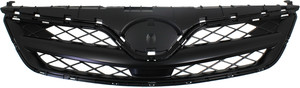Grille for Toyota Corolla 2011-2013, Painted Black Shell and Insert, Fits CE, L, S Models (2013), Built for North America, Replacement