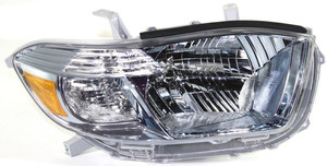 Headlight for Toyota Highlander 2008-2010, Right Passenger Side, Lens and Housing, Halogen, Suitable for Hybrid Models, Replacement