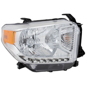 Headlight Assembly for 2014-2017 Toyota Tundra Right Passenger, Halogen, with Level Adjuster, for SR/SR5/Limited Models, Replacement