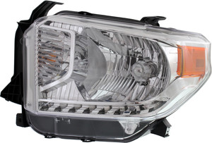 Headlight Assembly for Toyota Tundra 2014-2015, Left Driver, Halogen, SR/SR5/Limited Models, All Cab Types, without Level Adjuster, Replacement