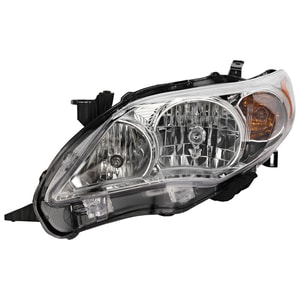 Headlight Assembly for Toyota Corolla 2011-2013, Left Driver, Halogen, Base/CE/LE/L Models, North America Built Vehicle, Replacement