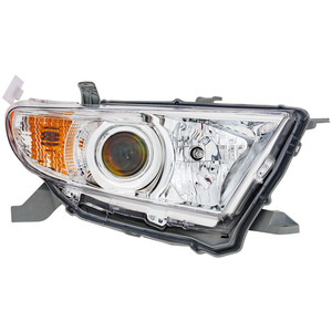 Headlight Assembly for Toyota Highlander 2011-2013, Right Passenger Side, Halogen, Excludes Hybrid Models, USA Built Vehicle, Replacement