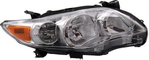 Headlight for Toyota Corolla 2011-2013 Right Passenger, Lens and Housing, Halogen, Suitable for Japan Built Vehicle, Replacement
