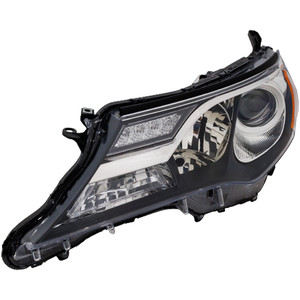 Headlight Lens and Housing for Toyota RAV4 2013-2015, Left Driver, Halogen, Excluding EV Model, Japan Built Vehicle, Replacement