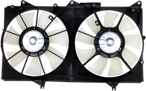 Radiator Fan Assembly for Toyota Camry (2002-2006), Lexus ES300 (2002-2003), ES330 (2004-2006), Dual Type, 6 Cylinder, with Blades marked 342 and 343, Replacement