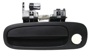 Front Exterior Door Handle for Toyota Corolla/Chevrolet Prizm 1998-2002, Left Driver, Textured Black with Keyhole, Replacement