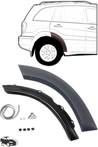 Rear Wheel Opening Molding, Right Passenger, Front Section for Toyota RAV4 2001-2005, Paint to Match, Replacement