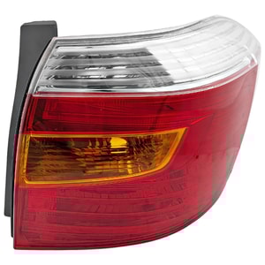 Tail Light for Toyota Highlander 2008-2010, Right Passenger Side, Lens and Housing, Amber/Clear/Red Lens, Sport Model, Japan Built Vehicle, Replacement