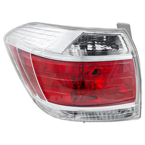 Tail Light for Toyota Highlander 2011-2013, Left Driver, Lens and Housing, Clear and Red Lens, Hybrid Model, Replacement