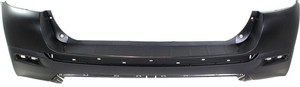 Rear Bumper Cover for Toyota Highlander 2011-2013, Primed (Ready to Paint) Top; Textured Bottom, Excluding Hybrid Models, Replacement