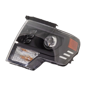 LED Projector Type Headlight Assembly for Ford F-150 2009-2014, Left Driver, Black Trim, Excludes Raptor Model, Replacement