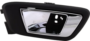 Rear Interior Door Handle Left Driver for Ford Fiesta 2014-2019, Chrome/Textured Black, SE (up to 11-28-2016), ST/Titanium Models, Replacement