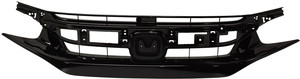 Grille for Honda Civic 2019-2021, Painted Black Shell and Insert, Sport Model, for Coupe/Sedan, Replacement