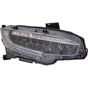 LED Headlight Assembly for 2019 Honda Civic Touring Model, Right Passenger Side, North America Built Vehicle, Replacement