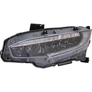 LED Headlight Assembly for Honda Civic 2019, Left Driver, Touring Model, Built for North America, Replacement