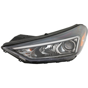 Headlight Assembly for Hyundai Tucson 2019-2021, Left Driver Side, Halogen with LED Position Light, Replacement