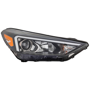 Headlight Assembly for Hyundai Tucson 2019-2021, Right Passenger, Halogen, without LED Position Light, Replacement