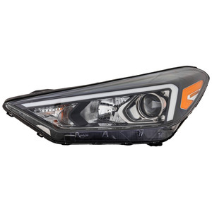 Headlight Assembly for Hyundai Tucson 2019-2021, Left Driver Side, Halogen, without LED Position Light, Replacement