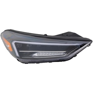 LED Headlight Assembly for Hyundai Tucson 2019-2021, Right Passenger Side with LED Accent Light, Replacement