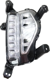 Front Fog Light Assembly for Hyundai Santa Fe 2017-2018/Santa Fe XL 2017-2019, Right Passenger, with Daytime Running Light, Replacement (CAPA Certified)