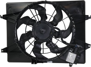 Radiator Fan Assembly for Hyundai Sonata 2011-2015, 2.4L, Auto Trans, Non-Hybrid Model (2011-2012), Hybrid Model (2013-2015), with Control Module, Replacement
