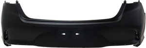 Rear Bumper Cover for Hyundai Sonata 2018-2019, Primed (Ready to Paint), Excluding Hybrid Model, Without Rear Object Sensor Holes, Replacement (CAPA Certified)