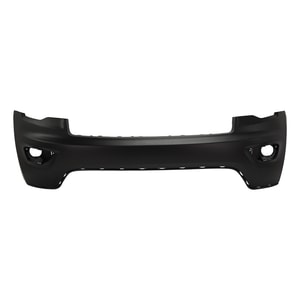 Front Bumper Cover for Grand Cherokee Jeep 2016-2022, Upper, Primed (Ready to Paint), without Advanced Park Assist System and Parking Assist, with Tow Hook Hole, for Laredo, Limited, Overland, Trailhawk Models, Replacement