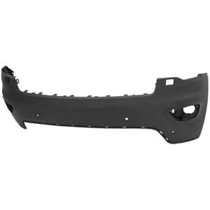 Front Bumper Cover for Jeep Grand Cherokee 2017-2022, Upper, Primed (Ready to Paint), with Park Assist Sensor Holes, Type 2, for Limited (excluding Limited X Package), Overland (excluding High Altitude Package), 80th Anniversary, Laredo, Trailhawk Models, Replacement