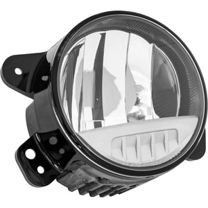 LED Front Fog Light Assembly for Jeep Wrangler JK 2007-2018 (Type 2), Wrangler JL 2018-2021 (Black Bumper), Gladiator 2020-2023 (Type 1), Right Passenger=Left Driver, Replacement
