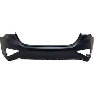 Rear Bumper Cover for Kia Forte 2019-2021 Primed (Ready to Paint), Sedan (EX without Launch Edition Package)/FE/GT/GT-Line/LXS/S Models, (GT Model without Parking Aid Sensor Holes), Replacement
