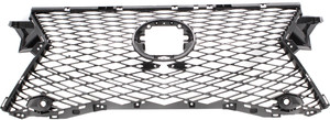 Grille for Lexus RX350/RX450H 2016-2019, Dark Gray Shell and Insert, with Parking Aid Sensor Holes, with Camera Hole, F Sport Model, Replacement