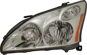 Headlight Lens and Housing for Lexus RX330 (2004-2006), RX400H (2006-2008), RX350 (2007-2009), Left Driver, Halogen, Japan Built, Replacement
