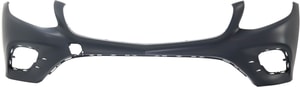 Front Bumper Cover for Mercedes-Benz GLC300/GLC43 AMG (2016-2019), Upper Section, Primed (Ready to Paint), with AMG Package, without Active Park Assist Sensor Holes, Replacement