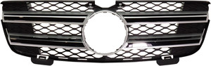 Grille for Mercedes-Benz GL-Class 2007-2012, Painted Silver Shell and Insert, without Proximity Cruise Control, Excluding GL550 Model, Replacement