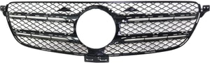 Textured Black Shell and Insert Grille for Mercedes-Benz GLE-Class SUV (2016-2019), Excluding GLE63 AMG Model, without Camera Hole, Replacement