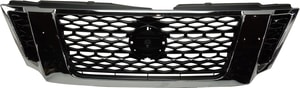 Grille for Nissan Armada 2017-2019, SL/Platinum Models, Painted Black with Chrome Frame, Replacement
