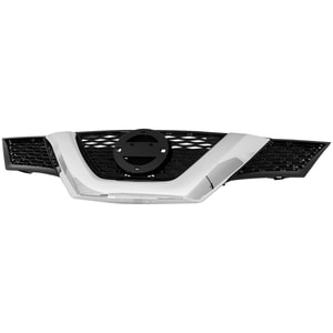 Painted Black Grille for 2015-2016 Nissan Rogue S/SV Models without Premium Package, Replacement, Designed for Korea Built Vehicle