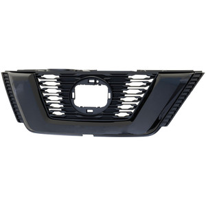 Primed Black GRILLE for 2018 Nissan ROGUE SV Model, w/Painted Black Molding, Midnight Special Edition & Premium Packages, Built in USA, Replacement