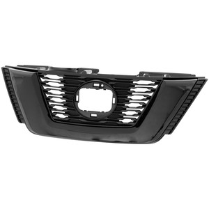 Primed Black Grille for 2018 Nissan ROGUE SV USA Built Vehicle, Painted Black Molding, without Premium Package, Midnight Special Edition, Replacement