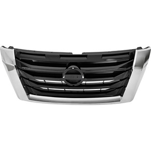 Painted Black Shell and Insert Grille for 2022-2024 Pathfinder S/Standard, SL, SV, Platinum Models, without Black Appearance Package, Chrome Molding, Replacement