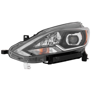 Headlight Assembly for Nissan Sentra 2018-2019, Left Driver, LED Replacement