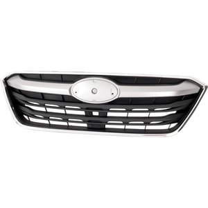 Grille for Subaru Outback 2020-2022, 2.5L Engine, Painted Black Shell and Insert with Chrome Frame and Silver Gray Molding, Replacement