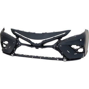 Front Bumper Cover for Toyota Camry 2021-2022, Primed (Ready to Paint), for Models XSE without TRD Package, with Camera Hole and Hybrid XSE with Parking Aid Sensor Holes, Replacement