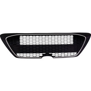 Front Bumper Grille for Toyota Corolla XLE Sedan, 2020-2022, Textured Black with Silver Molding, Excluding Tow Hook Hole, Replacement