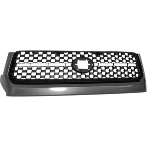 Standard Type Grille for Toyota Tundra 2018-2020, Painted Black Shell and Insert with Gray Frame, Without Chrome Surround, Replacement