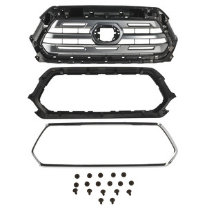 Grille for Toyota Tacoma 2018-2019, Paint to Match, with Chrome Black Frame, Chrome Painted Molding, with Front Emblem, without Nightshade Edition, Limited Model, Replacement