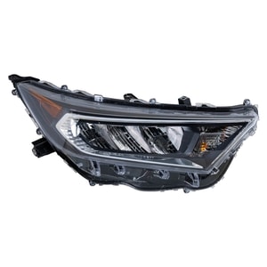 Headlight Assembly for Toyota RAV4 2019-2021 Right Passenger, LED, Chrome Bezel, North America Built Vehicle, Adventure/Limited/Trail/TRD Off-Road/XLE/XLE Premium Models, Replacement