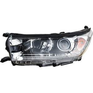 Headlight Assembly for Toyota Highlander 2017-2018, Left Driver Side, with Smoked Chrome Accent, LED Daytime Running Light, Replacement